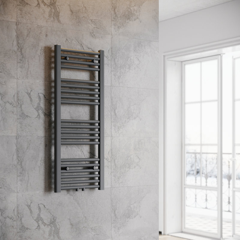 Ruthe Straight Towel Rail Heated Towel Rails, 100cm H x 40cm W x 7.5cm D, Antracite
