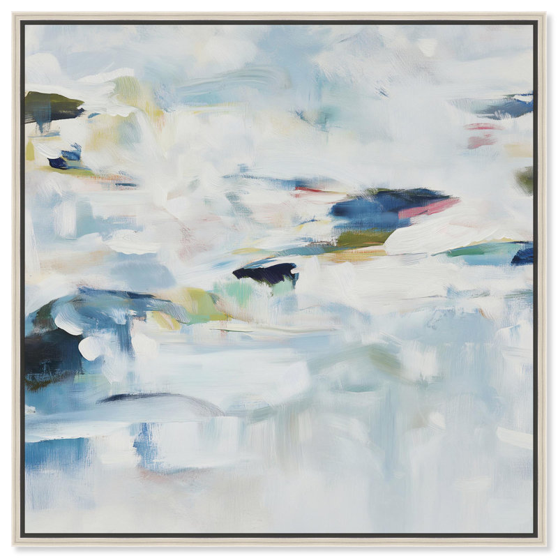 Art Remedy Soft Color Abstracts, toile Evanescence I, Argent argent, Reproduction encadrée sans passe-partout