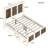 White Queen Platform Bed, Wooden Strip Decoration, Stable Plywood Slats, 700Lbs Weight Support, No Box Spring Required Bed With Character And