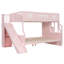 Lit superposé double au-dessus de grand lit PlayNest avec glissière et escalier de rangement pour enfants-134494034