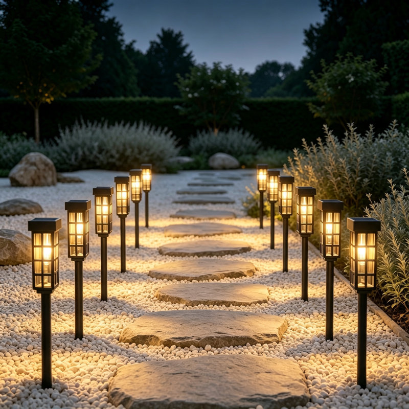 Solar Pathway Lights – Waterproof Outdoor Landscape Lighting for Yard, Patio & Driveway, Glass (Set of 8)