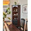 Armoire de coin en verre noyer français