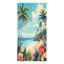 1 serviette de plage tropicale 1PCS, motif floral éclatant, microfibre, parfaite pour les vacances d'été, la natation et les voyages, avec des palmiers dans un paysage océanique