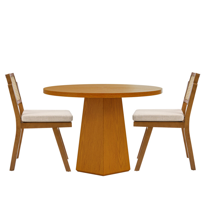Stuart 3-Piece Rattan Dining Set, Brown