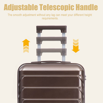 20 Inch ABS Hard Shell Travel Checked Luggage - Scratch Resistant Surface Four Multi-Directional Wheels,  With Combination Lock.