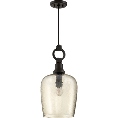 Priester 1-Light Dimmable Hammered Dome Pendant 
