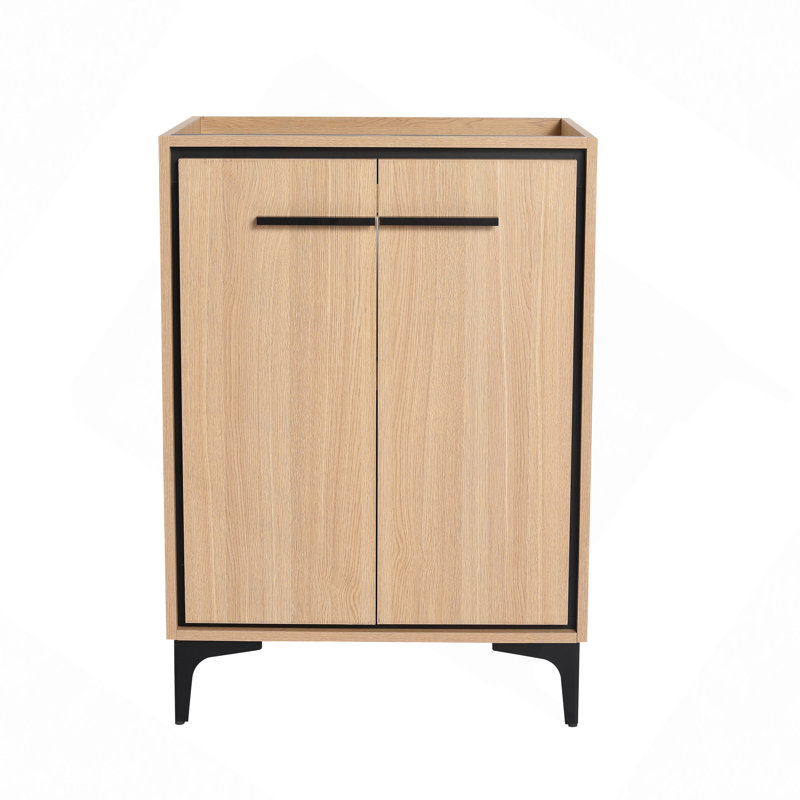  Meuble-lavabo de salle de bain sans lavabo supérieur, armoire de rangement moderne avec 2 portes à fermeture douce, meuble-lavabo simple