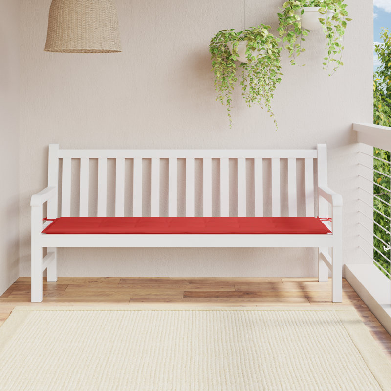 Outdoor Seat Cushion, Red, 1.2" H x 19.7" W x 70.9" D