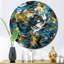 Horloge murale abstraite bleue et jaune I Realmes-1737523120