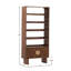 Silvie 5-Tier Acacia Bookcase, Walnut