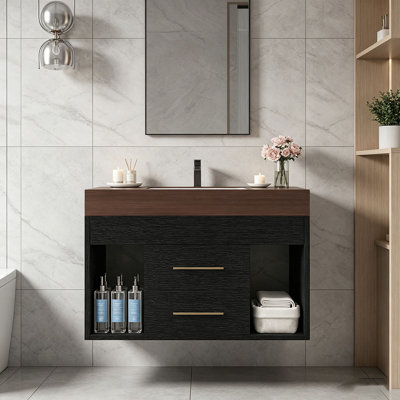 Ensemble de meuble-lavabo mural flottant 29,9 po