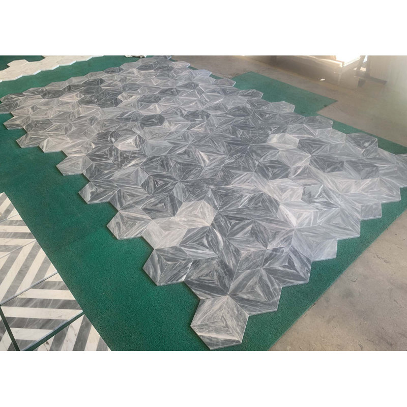 Carreaux de marbre en pierre naturelle Hexagon Honed Finition pour mur et plancher, 1 boîte de 12 pièces