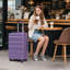 20 "/ 24" / 28 "3 pièces / ensemble en valise à roulettes en ABS, valise de cabine, couleur assortie, serrure à combinaison
