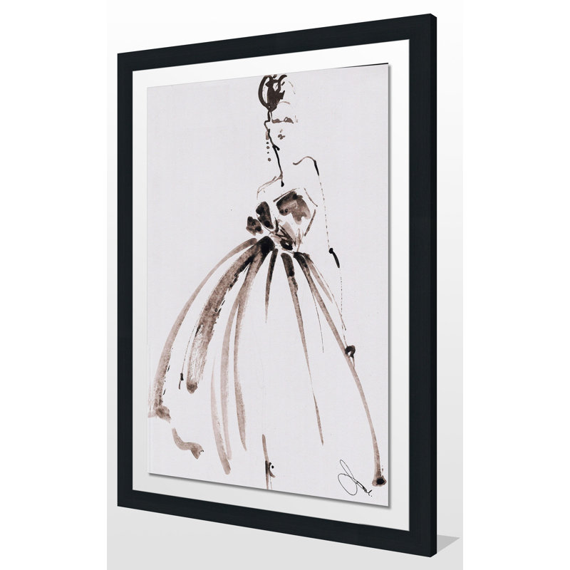 «Vanessa», reproduction sur toile tendue, H 39,5 po x l 27,5 po x P 0,75 po, Cadre espresso
