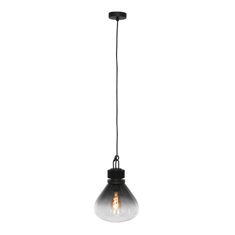 Moises 1 - Light Black Bulb Pendant, 160cm H x 23cm W x 23cm D