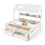 Lit plateforme simple double avec tablettes et tiroirs de rangement, lit plateforme avec lattes de soutien, conception enfantine et maisonnette-1441527171