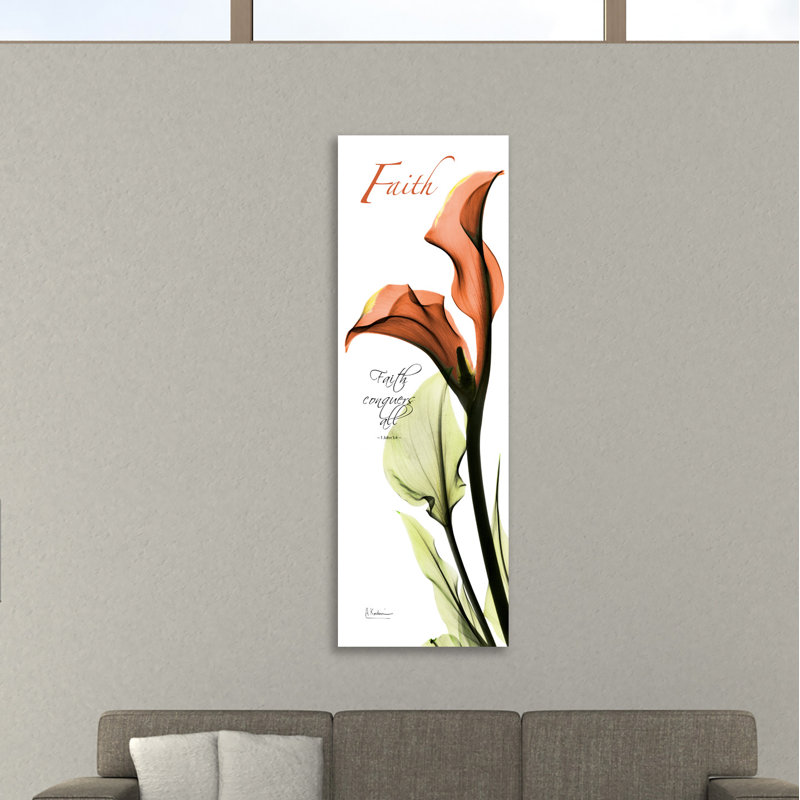 "Calla Lily Faith", toile tendue par Albert Koetsier, H 60 po x l 20 po x P 1,5 po