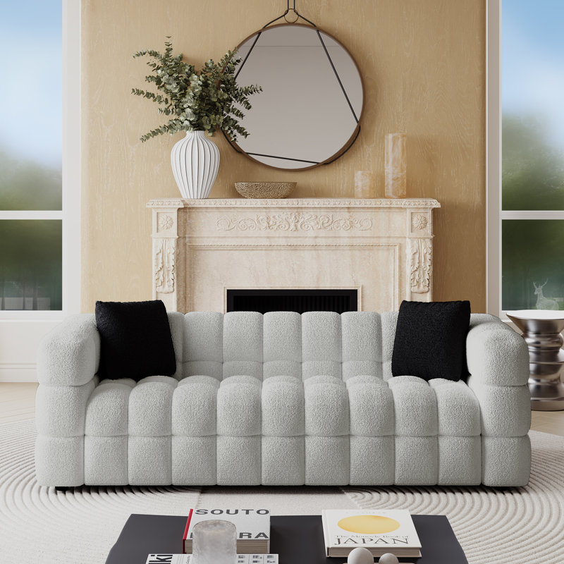 Monica 81''  Upholstered Sofa, Light Gray, 81" W