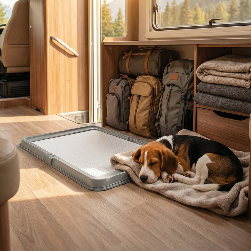 Porte-coussin d'intérieur pour chien 34 po x 24,5 po, grand plateau pliable pour chien d'intérieur