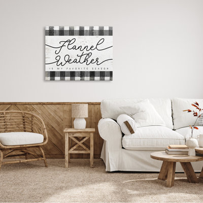 " Flannel Weather's My Favorite Season Phrase Checkered Plaid " by Daphne Polselli