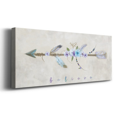 Boho Arrow I - Art textuel panoramique sur toile tendue