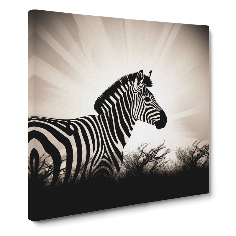 Zebra Silhouette - Wrapped Canvas