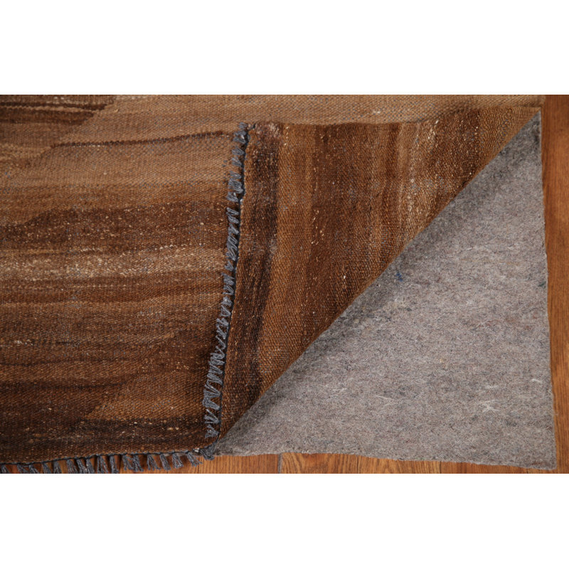 Tapis brun à motif oriental kilim moderne 5 x 6