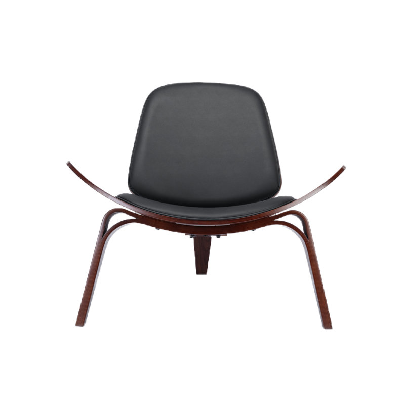 Chaise longue l 35,4 po, Similicuir noir