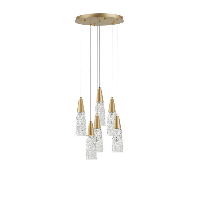 6 - Light Brushed Gold Cluster Pendant