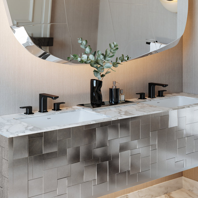 Eirene 16'' White Solid Surface Rectangular Undermount Bathroom Sink