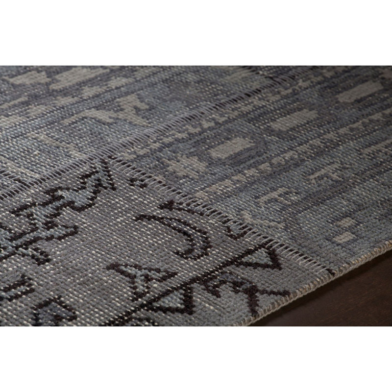 Fusion Wool Abstract Area Rug in Gray, Rectangle 5' x 7'6"