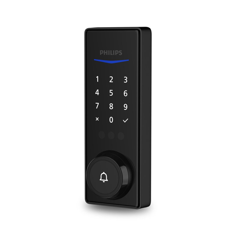 Serrure à pêne dormant Philips avec fonction Wi-Fi verrouillable, Noir mat, Pêne dormant