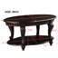 Table basse ovale en bois de 42 po pour la vie, 2 solides avec tablette, texture vieillie, table de bureau simple à assembler, finition de rangement de style antique, processus sans effort