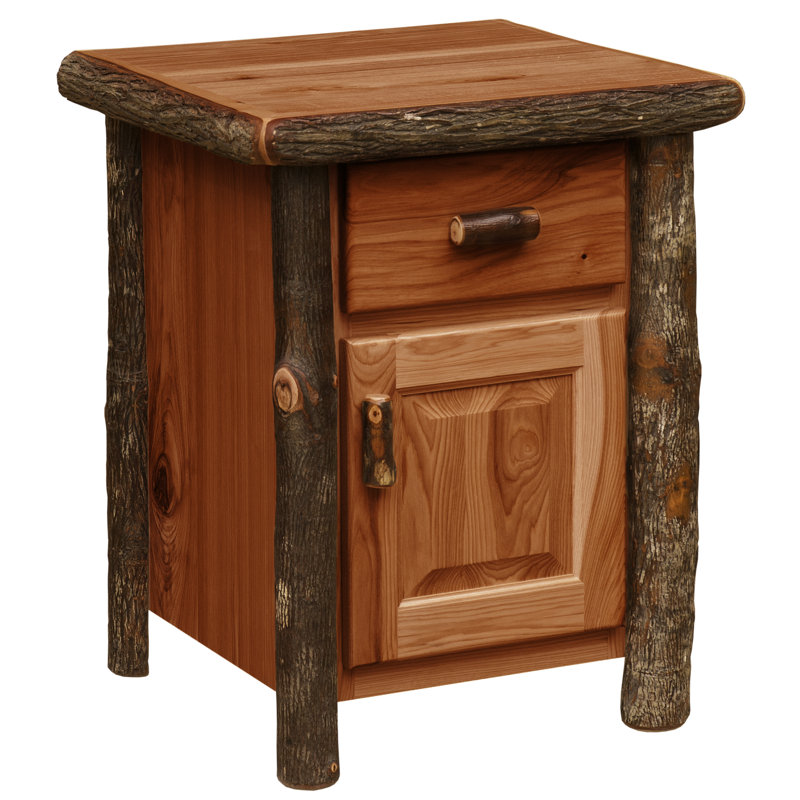 Table de chevet Fireside Lodge Hickory, Aulne rustique