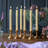 Fluted Ribbed Grooved LED Flameless Taper Candles, Remote, On/Off Button, Battery Operated, 6 Pack-294956528