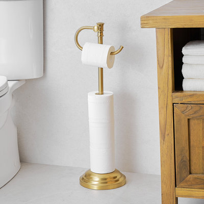 Bathroom Free Standing Toilet Paper Holder with Weighted Base