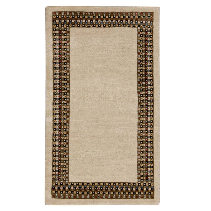 Tapis en laine noué à la main beige / brun