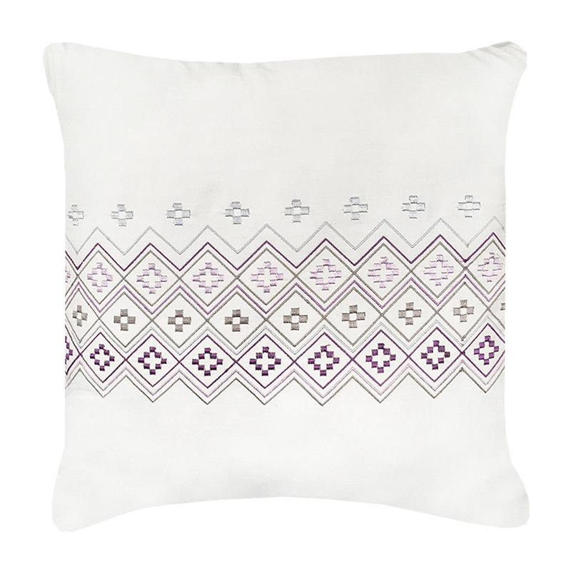 Aida Cotton Geometric Shapes Comforter, Queen, Violet