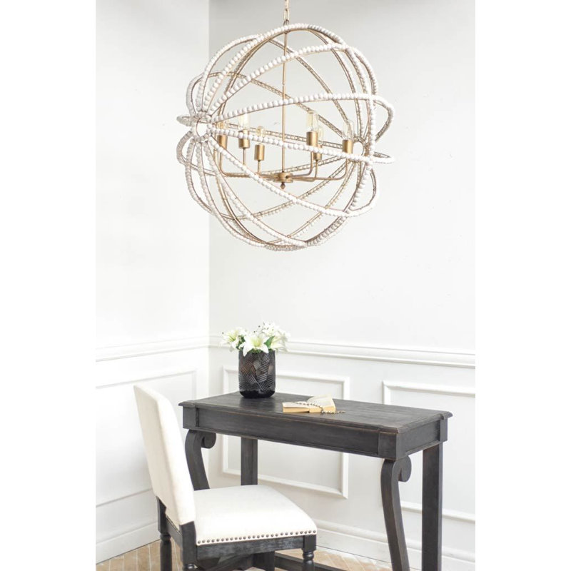 6 - Light Chandelier, White