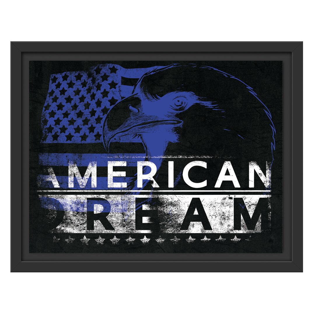 Gerahmtes Wandbild American dream Schwarz