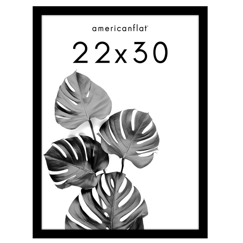 Affiche Bezuchov - Cadre photo en bois avec housse en plexiglas, Noir, L 22 po x H 30 po