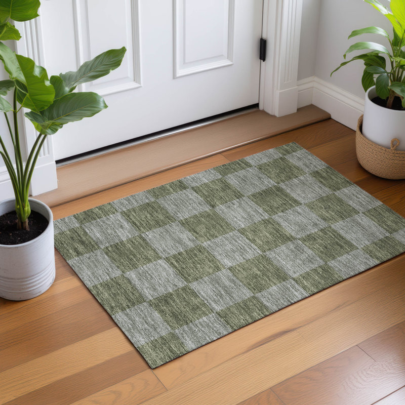 Tapis géométrique intérieur / extérieur lavable en machine ACN2345, Rectangle 1 pi 8 po x 2 pi 6 po