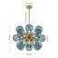 Angeni 18-Light Blue Glass Bubble Globe Cluster Sputnik Chandelier