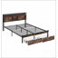 Élégante base de lit brun noir avec un design élégant et une fabrication durable pour les chambres modernes-96733564