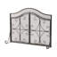 Pare-étincelles en fer en fer avec détails ornementaux, accès facile, H 31,16 po x l 43,25 po, maille moderne en cuivre noir et feu, portes à charnières, hauteur, largeur