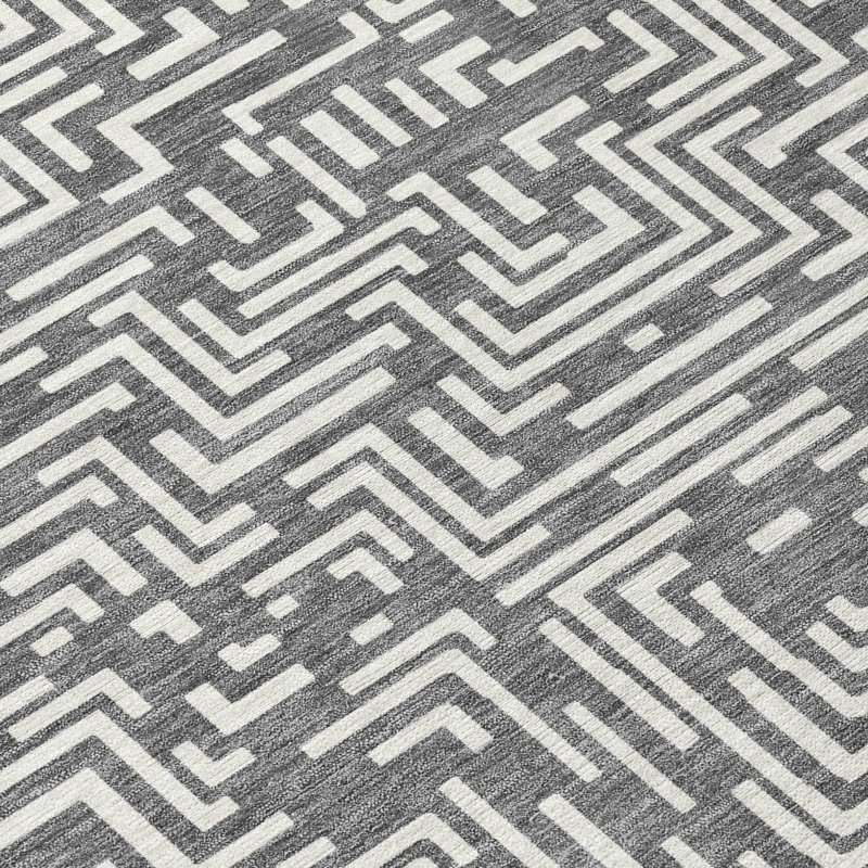 Machine Washable Indoor/Outdoor Chantille ACN2664 Geometric Rug, Gray, 8' x 10'