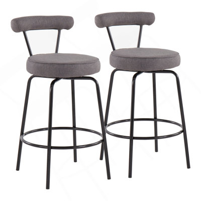 Tabouret de comptoir en acier noir et gris anthracite Rhonda par Lumisource - ensemble de 2