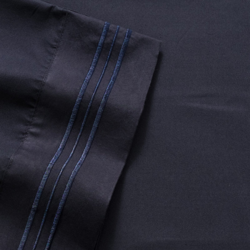 Luxurious Classic Soft Solid 1800 Series Microfiber Sheet Set, Various Colors and Sizes, Navy, RV Short Queen