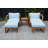 Ensemble de conversation en teck avec coussins Sunbrella-757475308
