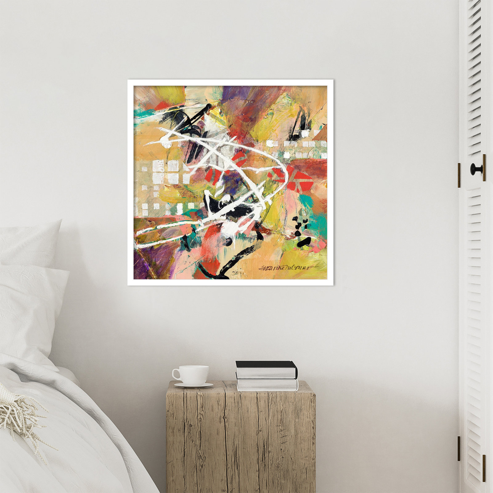 Sutter "Boogie" Print by Suzanne McCourt, 25" H x 25" W, White